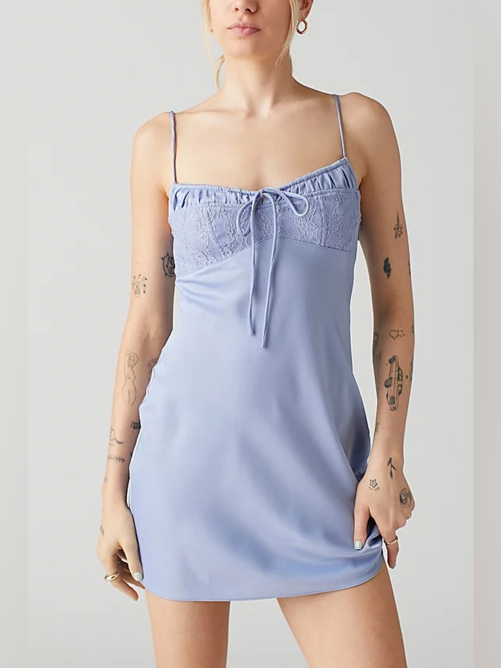 Blue Urban Outfitters Perrie Lace Inset Slip Dress Size M NEW